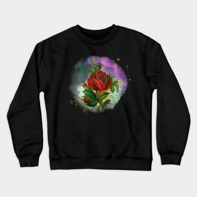 Roses Lily Of The Valley Watercolor Floral Crewneck Sweatshirt by TLSDesigns